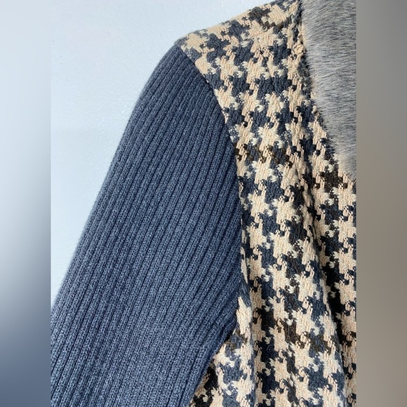 CABI Houndstooth Zip Tweed Sweater Career Academia Cardigan Blazer Jacket size 4 - Picture 9 of 15